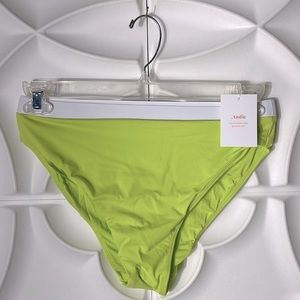 NWT Andie swim the banded cheeky bottom bikini neon lemon